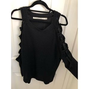 LF Black Pippa Lynn Sweater with Cut Out Arms (OS)